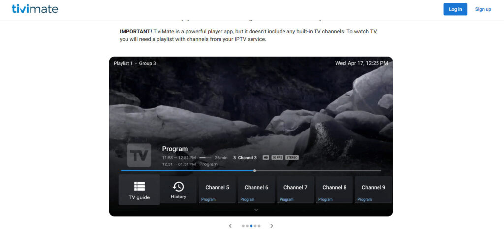 TiviMate IPTV Player Main Screen