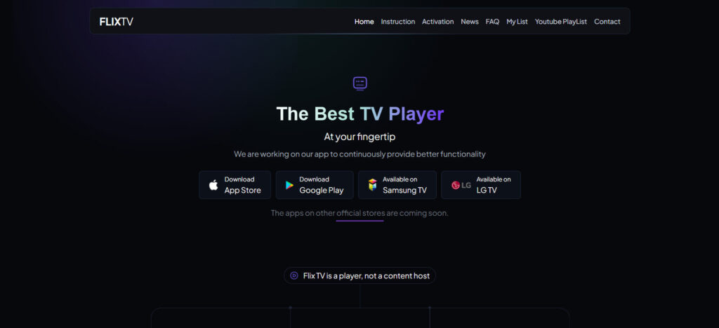 Flix IPTV Main Screen