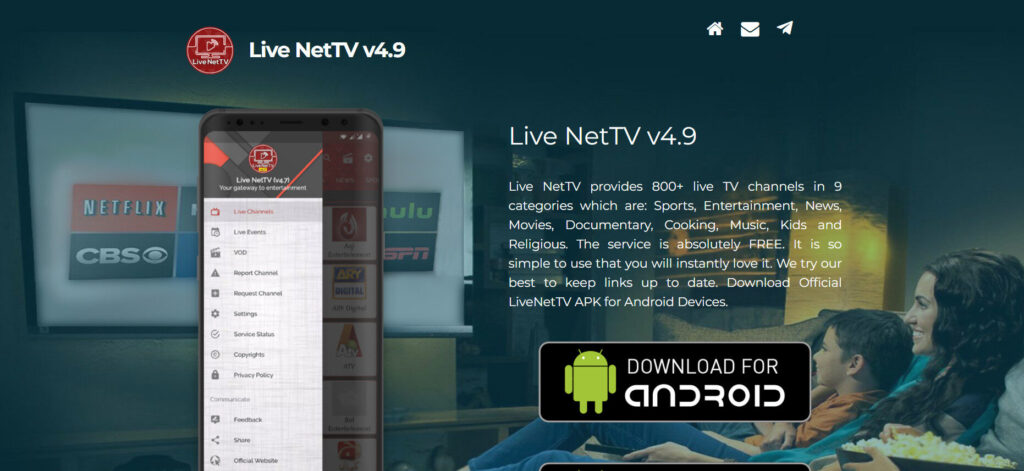 Live NetTV main Screen