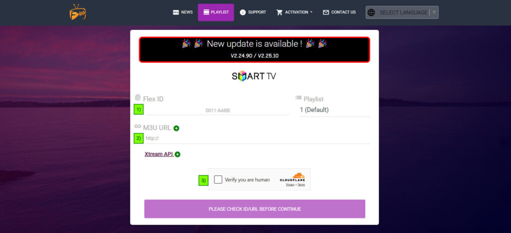 Main Screen Flex IPTV