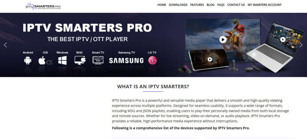 Main Screen IPTV Smarters Pro
