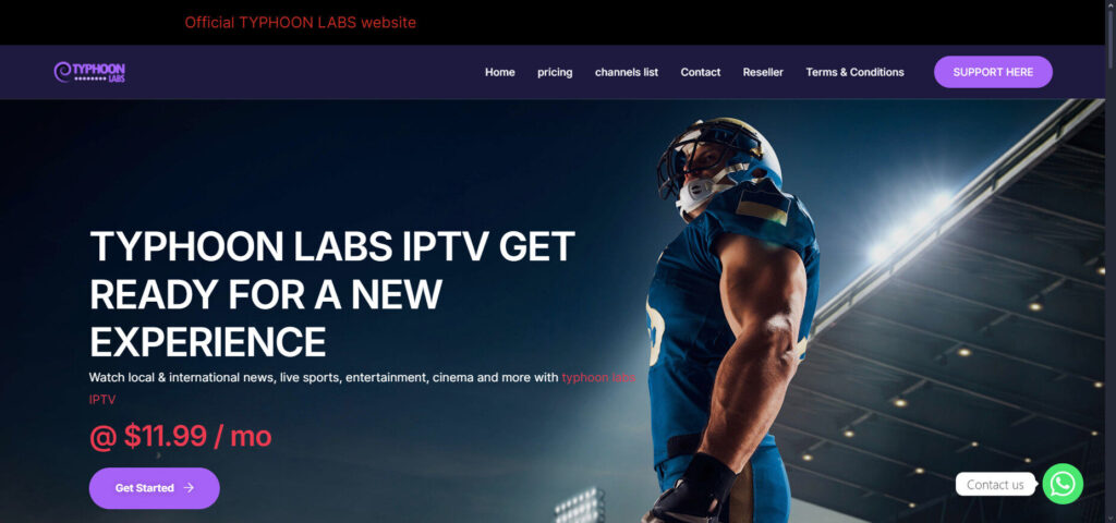 Typhoon Labs IPTV homepage