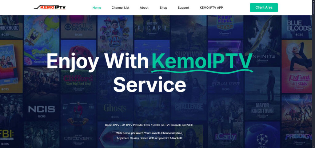 Kemo IPTV homepage
