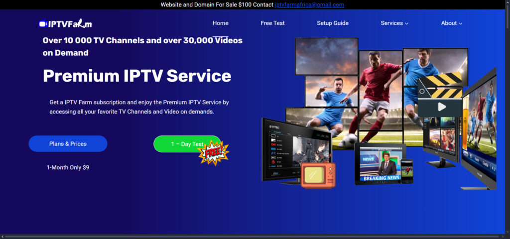 IPTV Farm homepage