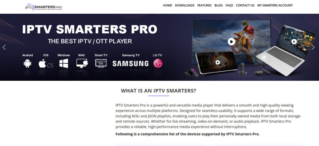 main screen IPTV Smarters Pro