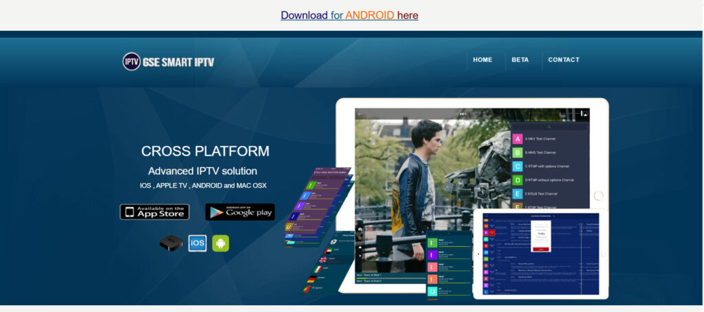 main screen GSE Smart Iptv