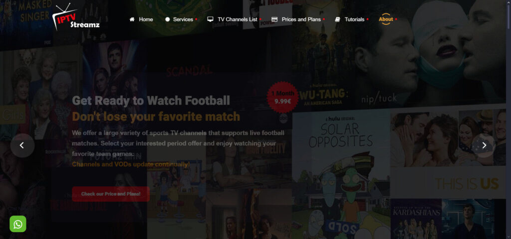 IPTVStreamz homepage