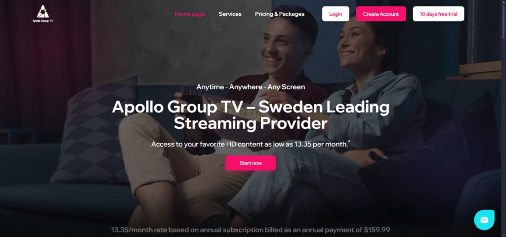 Apollo Group TV homepage