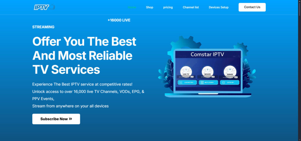 Comstar IPTV homepage