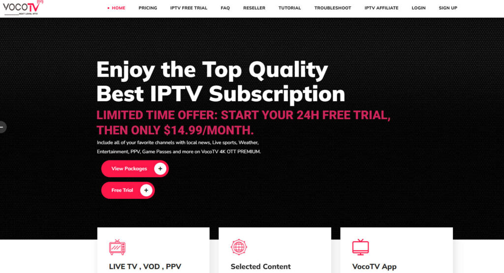 VocoTV homepage