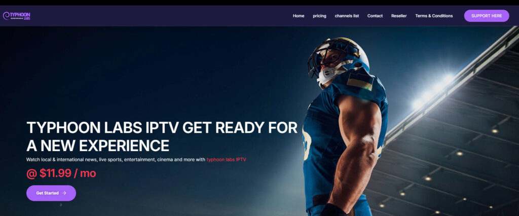 TyphoonLabs IPTV homepage
