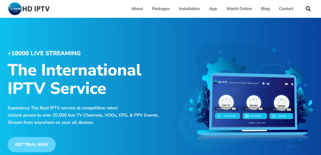 XtremeHD IPTV Homepage