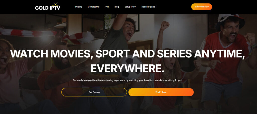 Gold IPTV Homepage