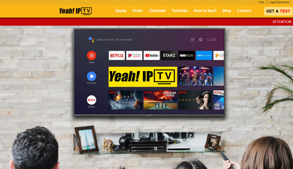 Yeah IPTV Homepage