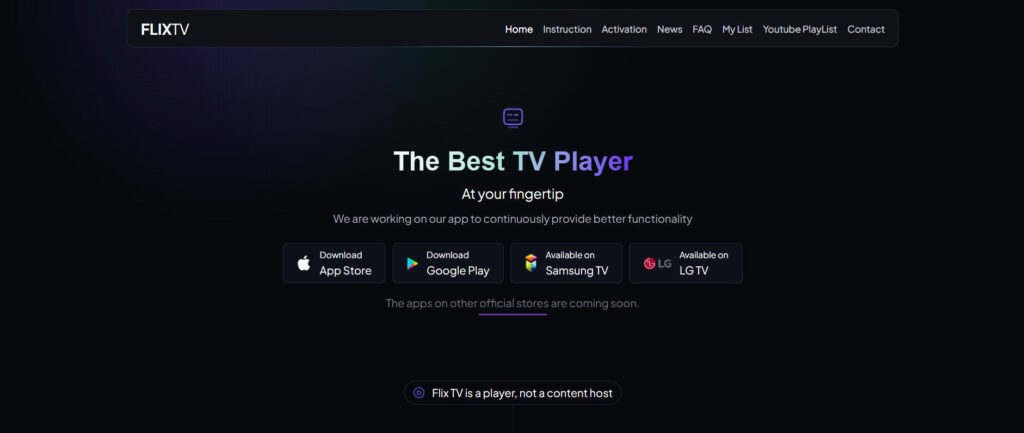 Flix IPTV main screen