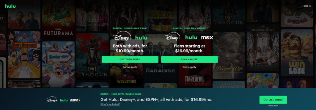 Hulu Homepage - install step 1