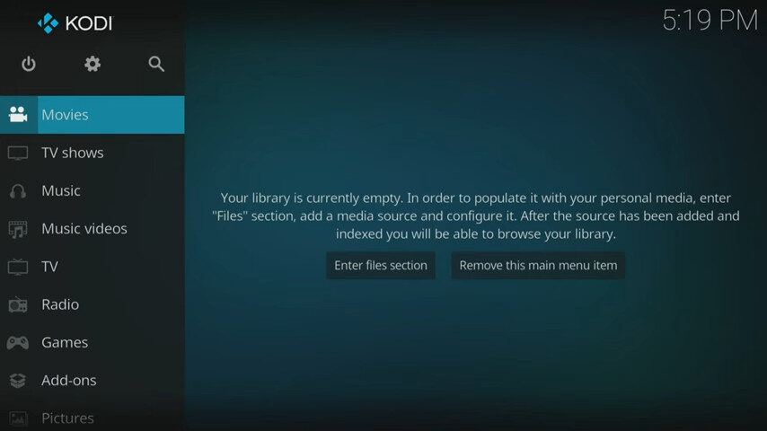 Kodi interface