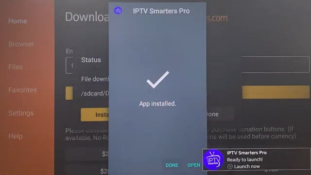 Using Downloader to install IPTV Smarters Pro on Fire TV