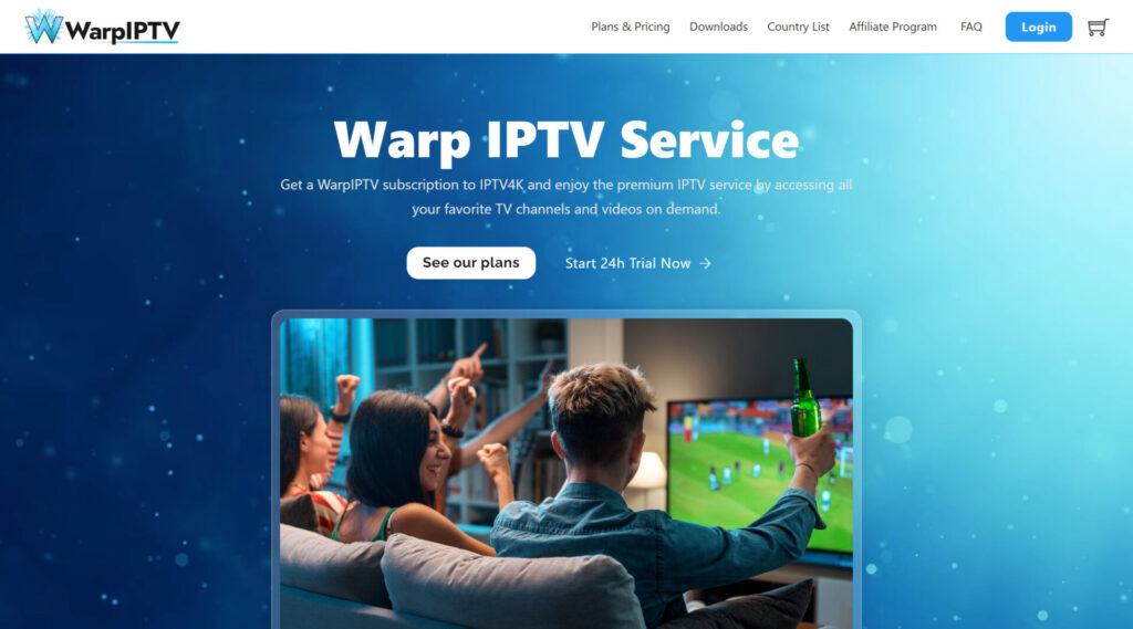 Warpiptv homepage