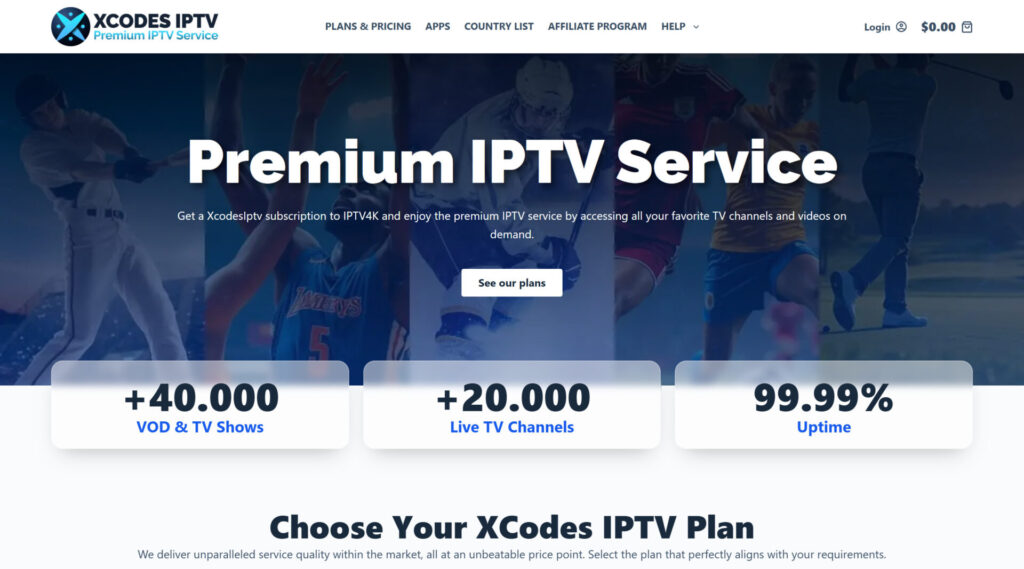 XCodesIPTV homepage