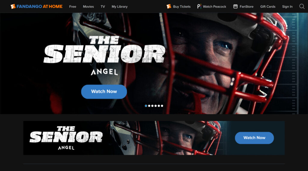 Fandango at Home (Free Section) homepage