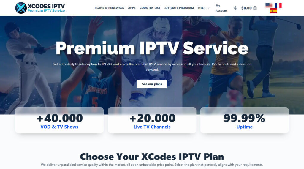xcodesiptv homepage