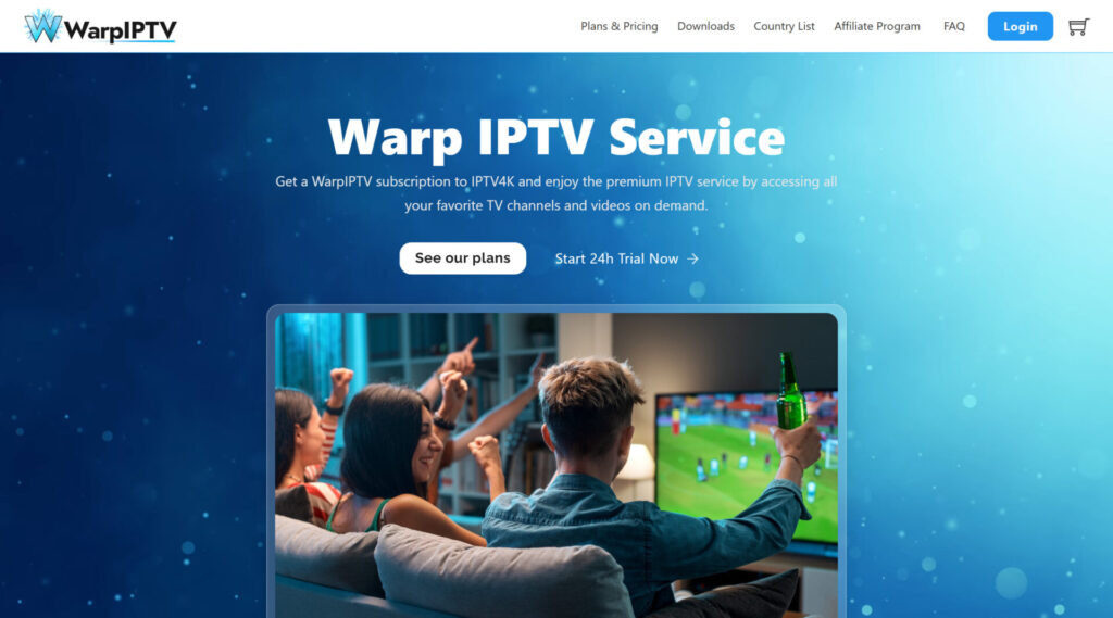 Warpiptv homepage