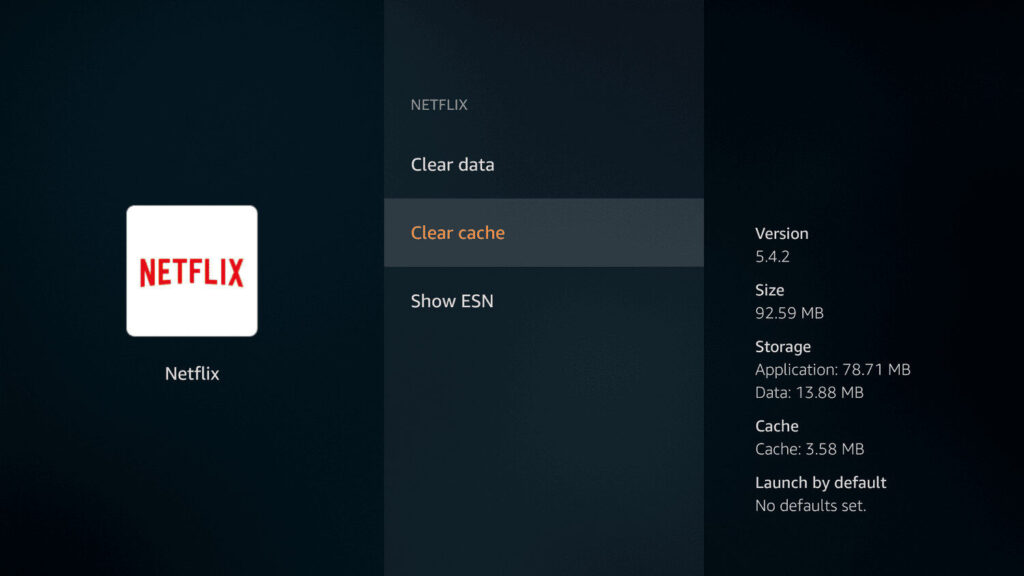 Cache-clearing screen for large apps