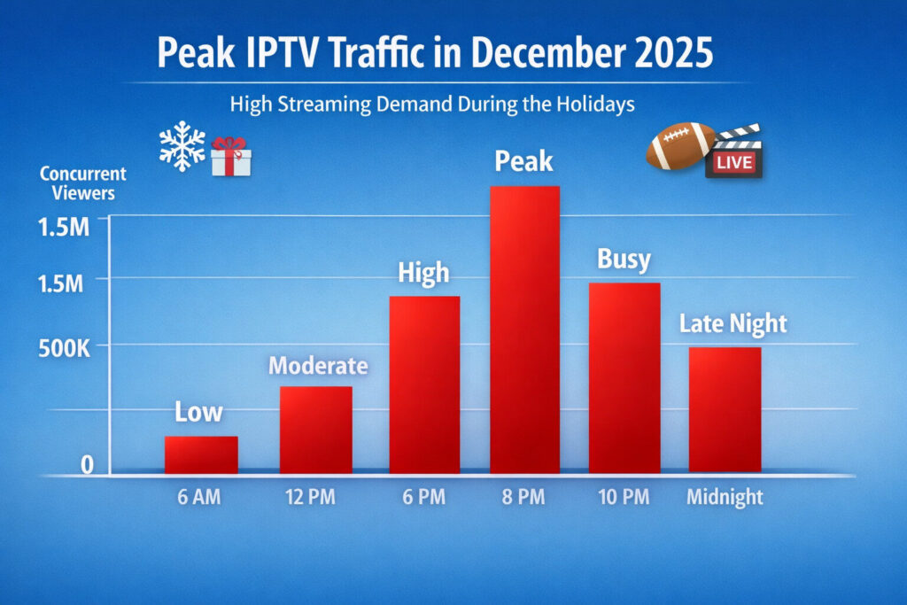 Peak IPTV traffic during holidays December 2025