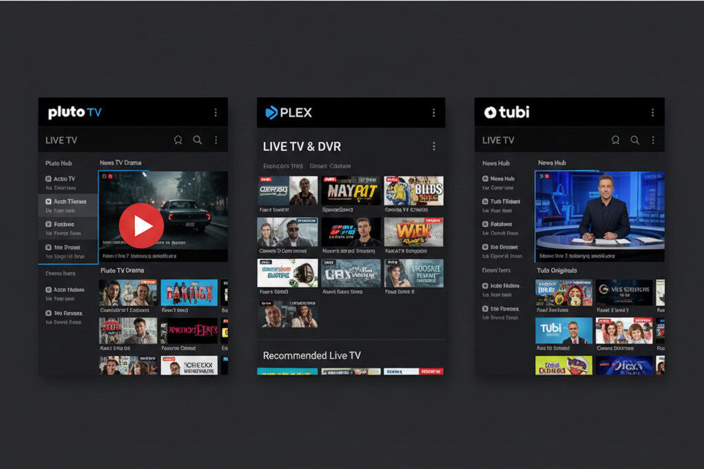 Best free IPTV apps 2025 Pluto TV Plex Tubi
