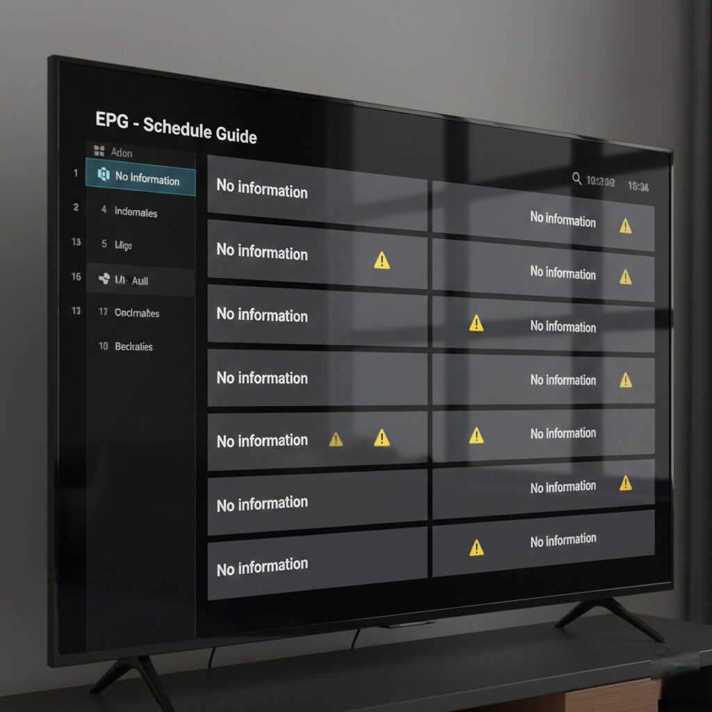 IPTV EPG not updating no information guide