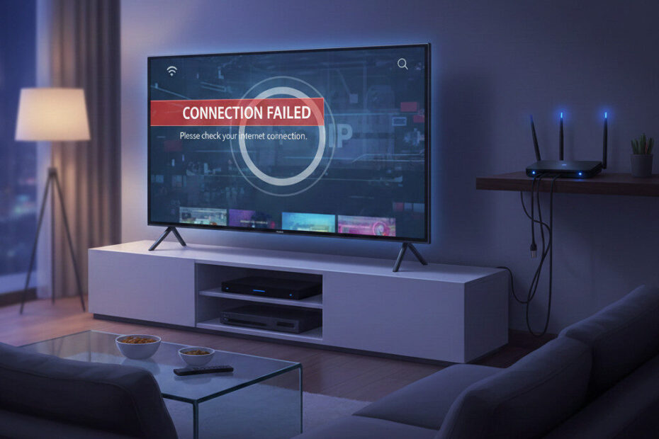 IPTV blocked by ISP error message on smart TV screen