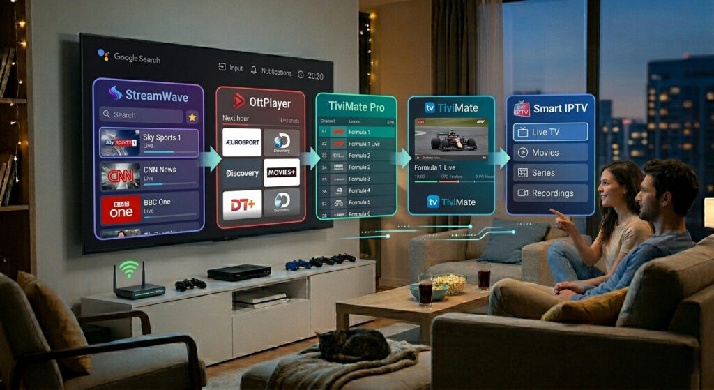 best IPTV apps for Android TV interface comparison