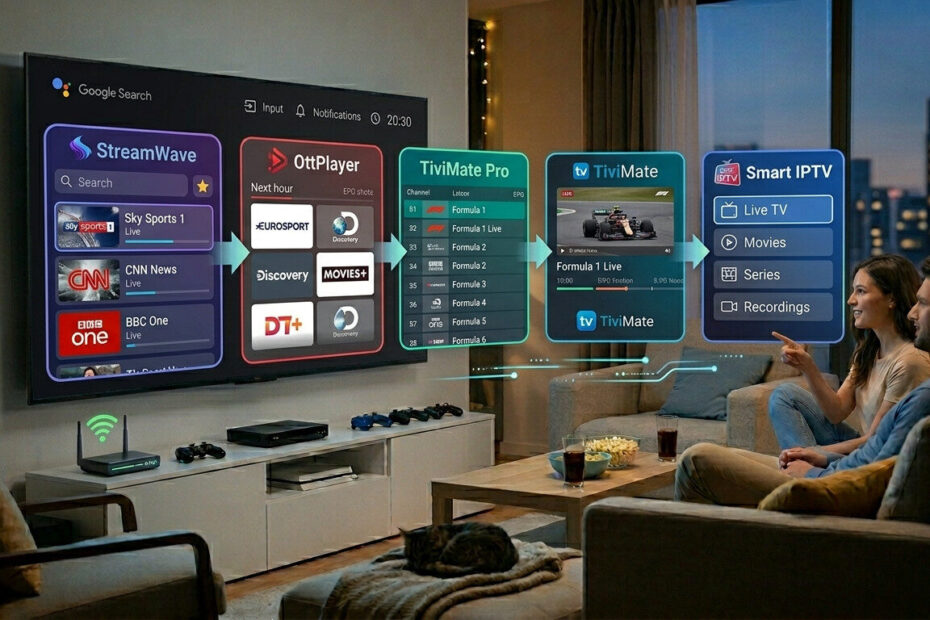 best IPTV apps for Android TV interface comparison
