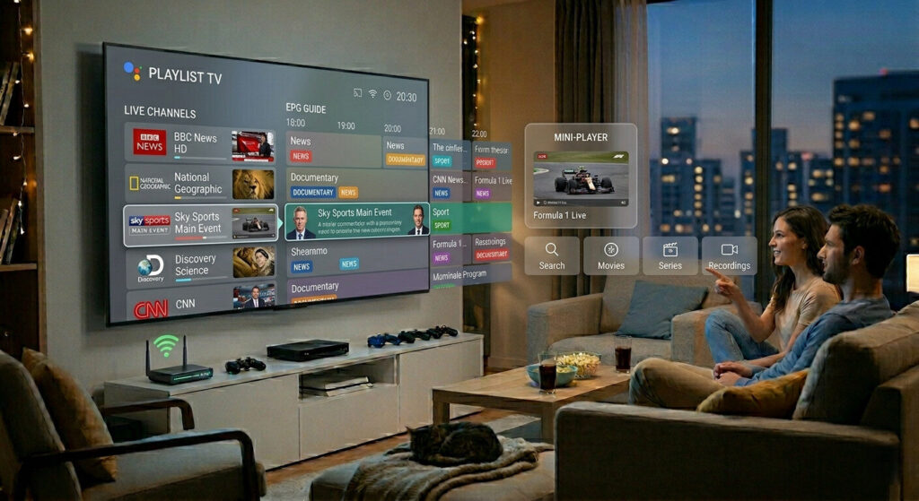 best IPTV apps for Android TV TiviMate live TV interface